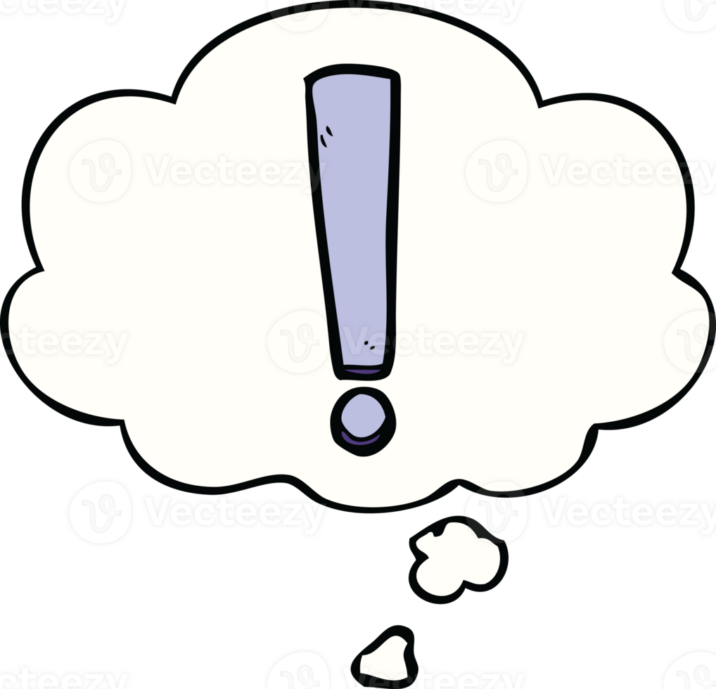 cartoon exclamation mark with thought bubble png