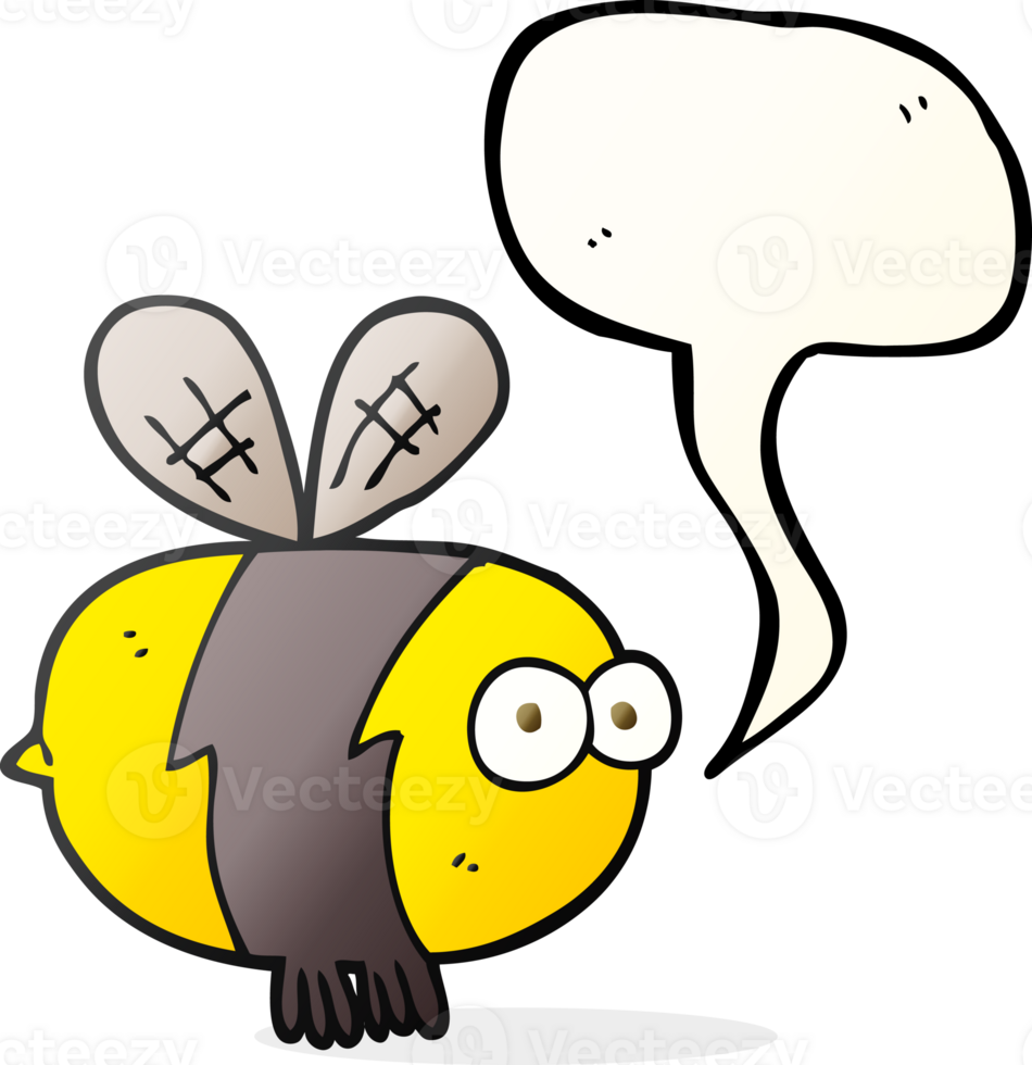 hand drawn speech bubble cartoon bee png