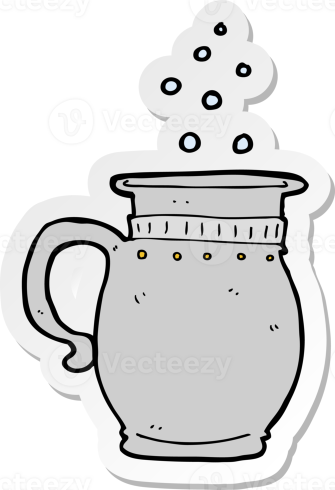 sticker of a cartoon beer tankard png