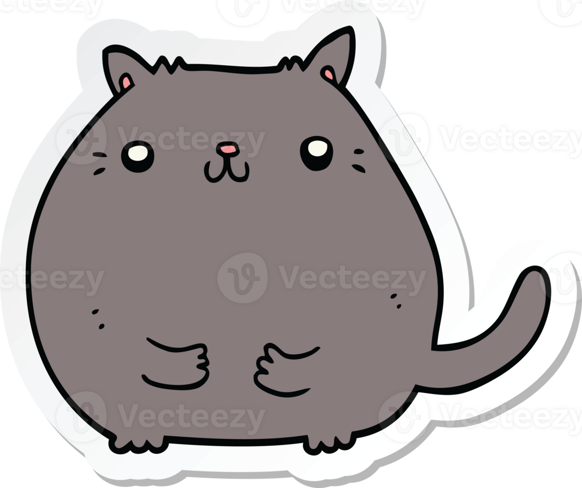 sticker of a cartoon cat png