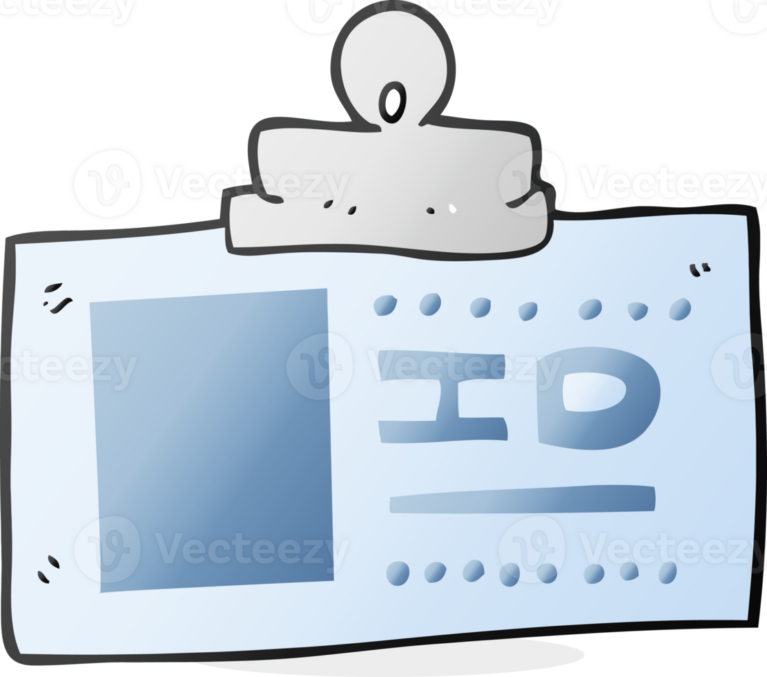 hand drawn cartoon ID badge png