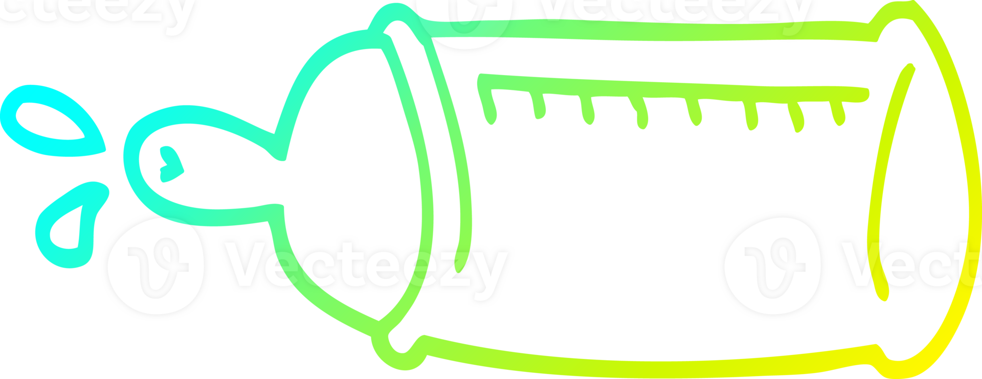 cold gradient line drawing of a cartoon baby bottle png