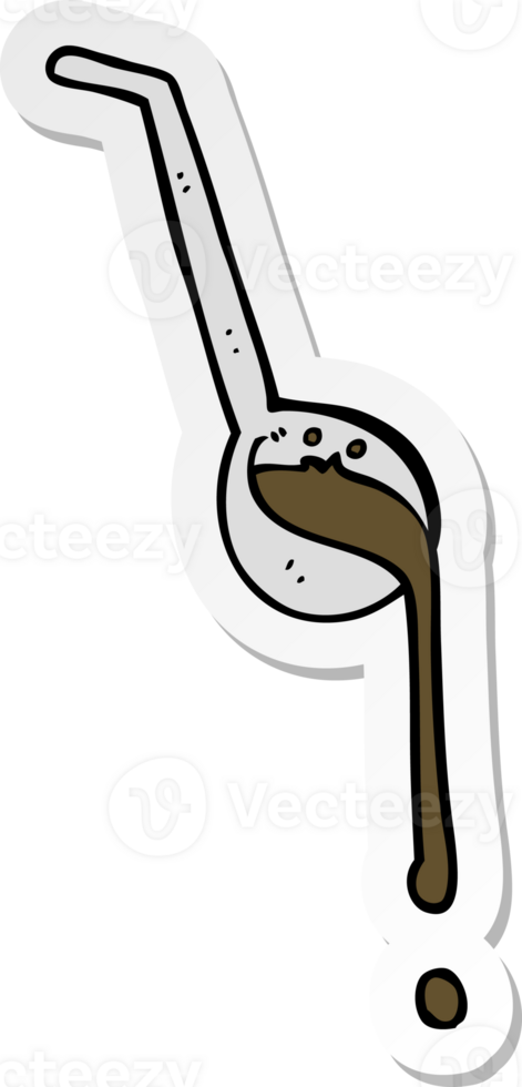 sticker of a cartoon ladle full of gravy png