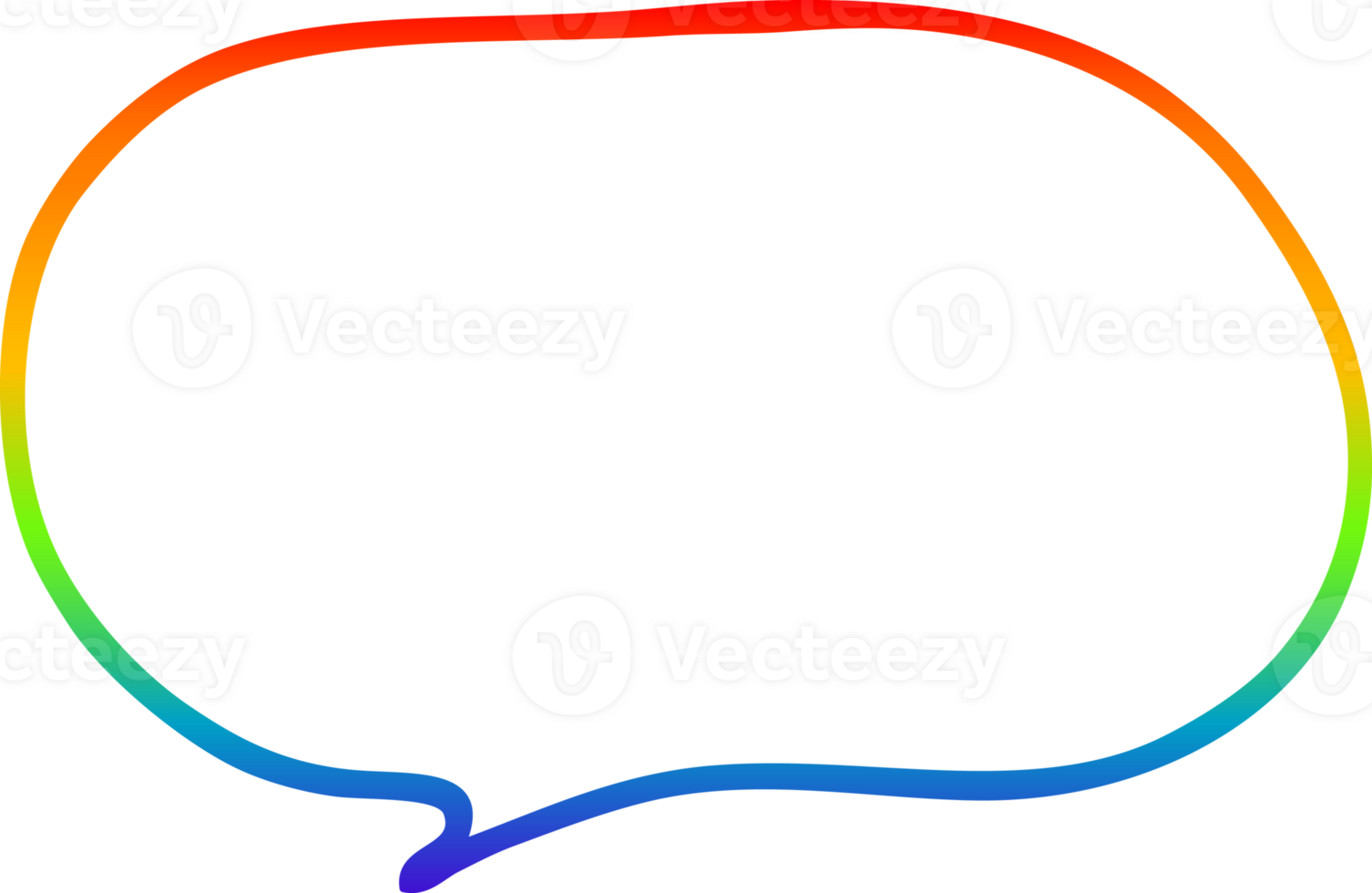 rainbow gradient line drawing of a cartoon expression bubble png