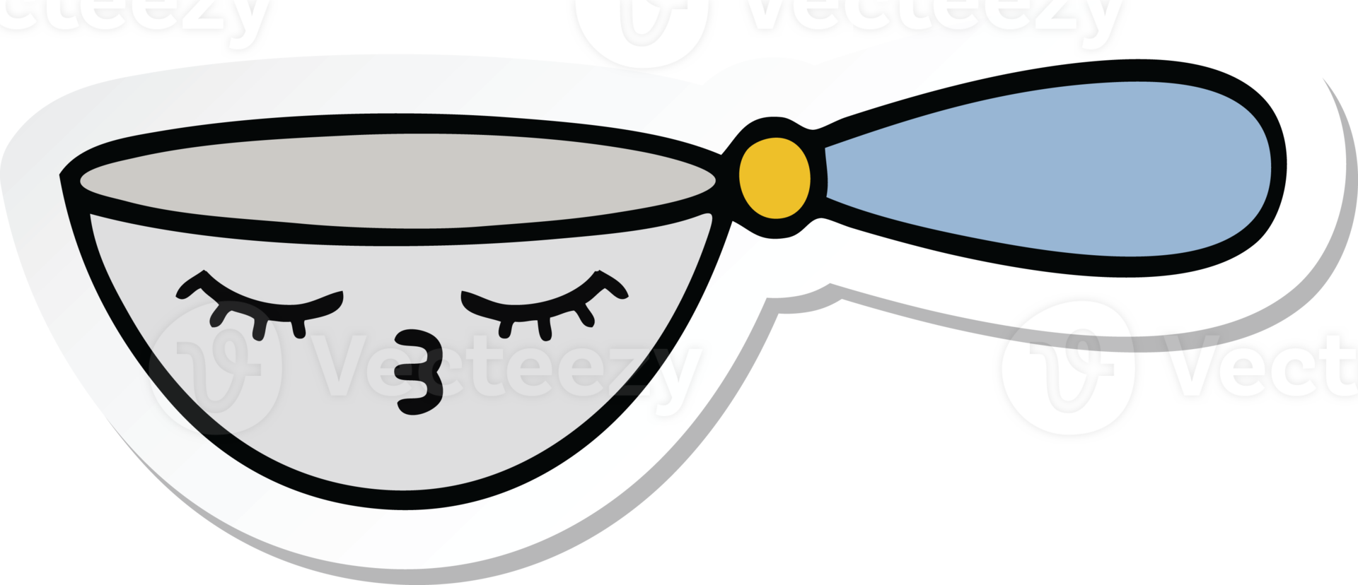 sticker of a cute cartoon measuring spoon png