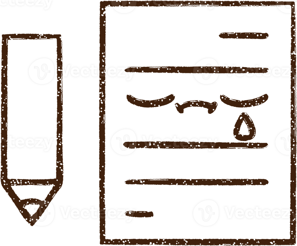 carta triste desenho a carvão png