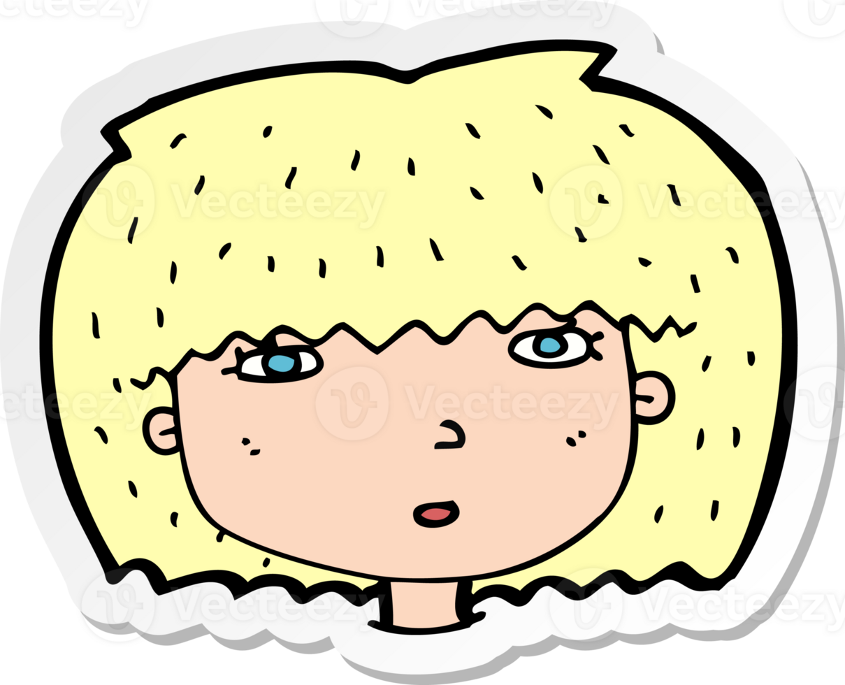 sticker of a cartoon female face png