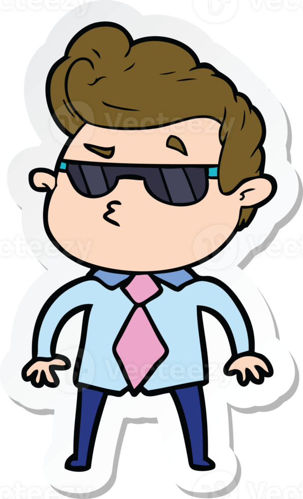 sticker of a cartoon cool guy png