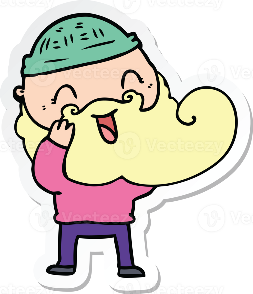 sticker of a happy bearded man png