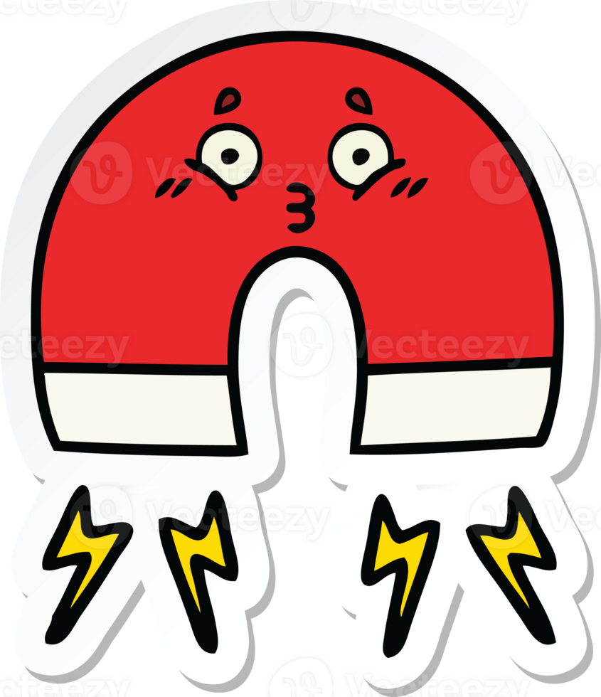sticker of a cute cartoon magnet png