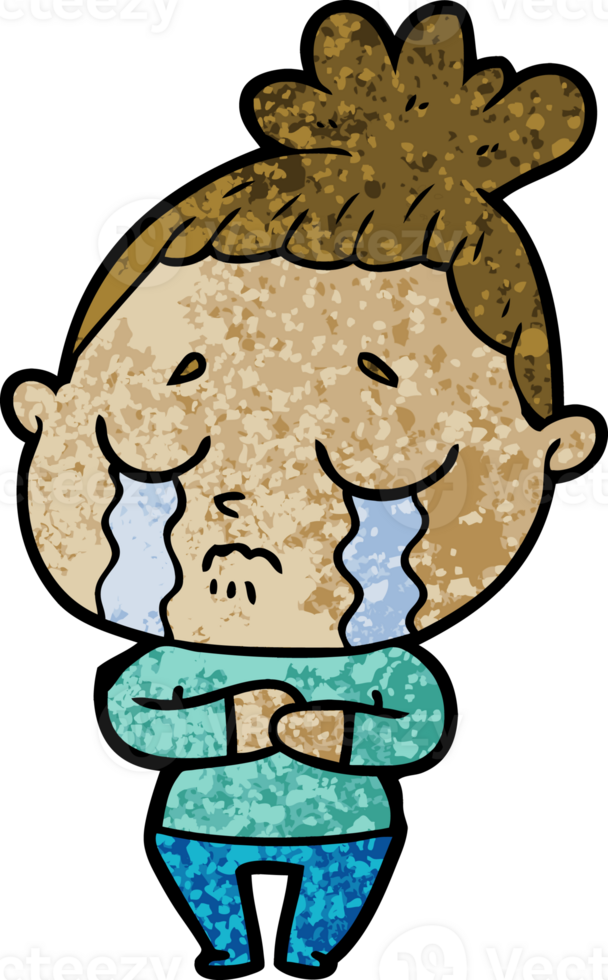cartoon crying woman png