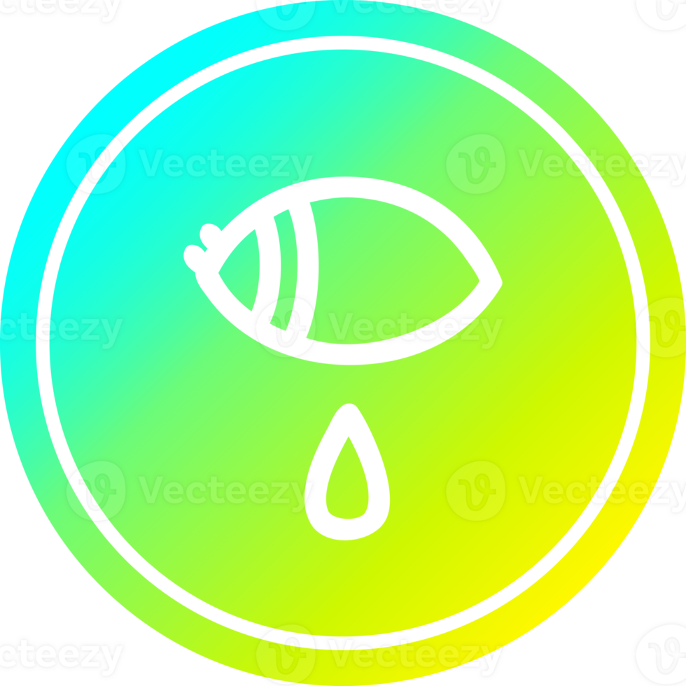 crying eye circular icon with cool gradient finish png