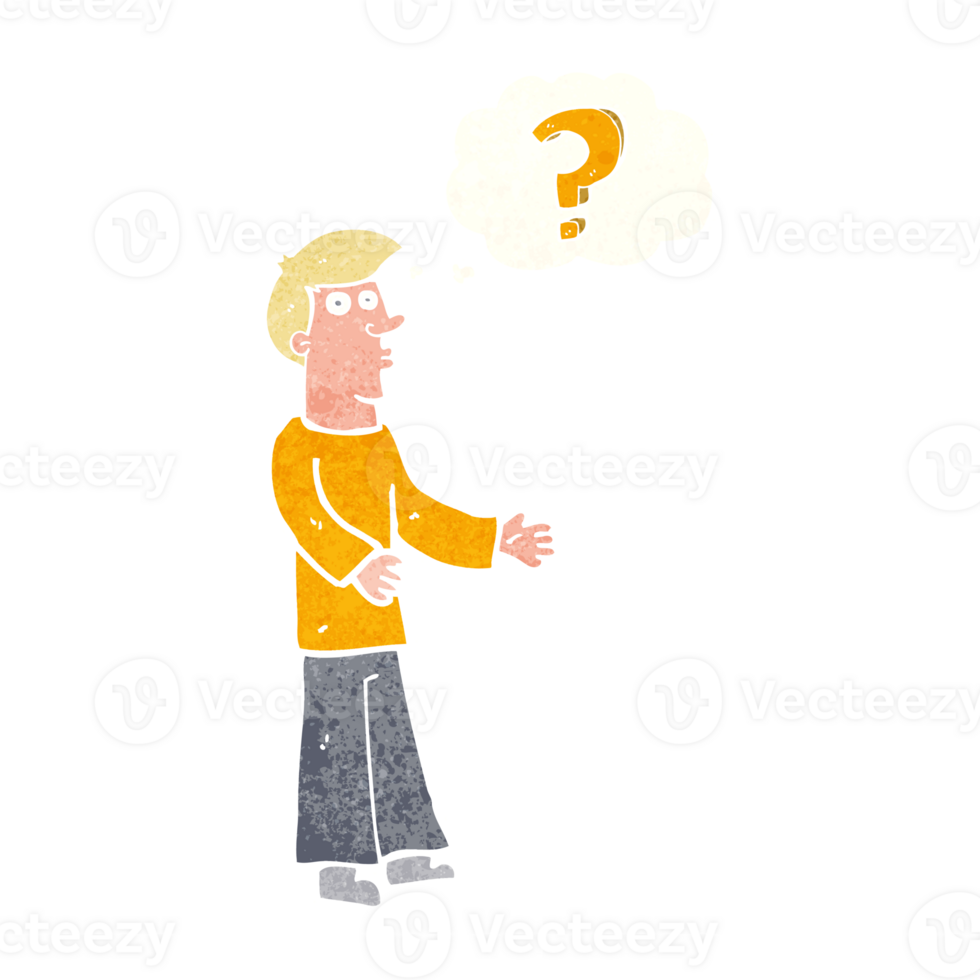 cartoon man asking question png