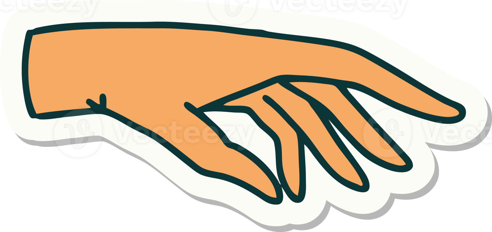 sticker of tattoo in traditional style of a hand png