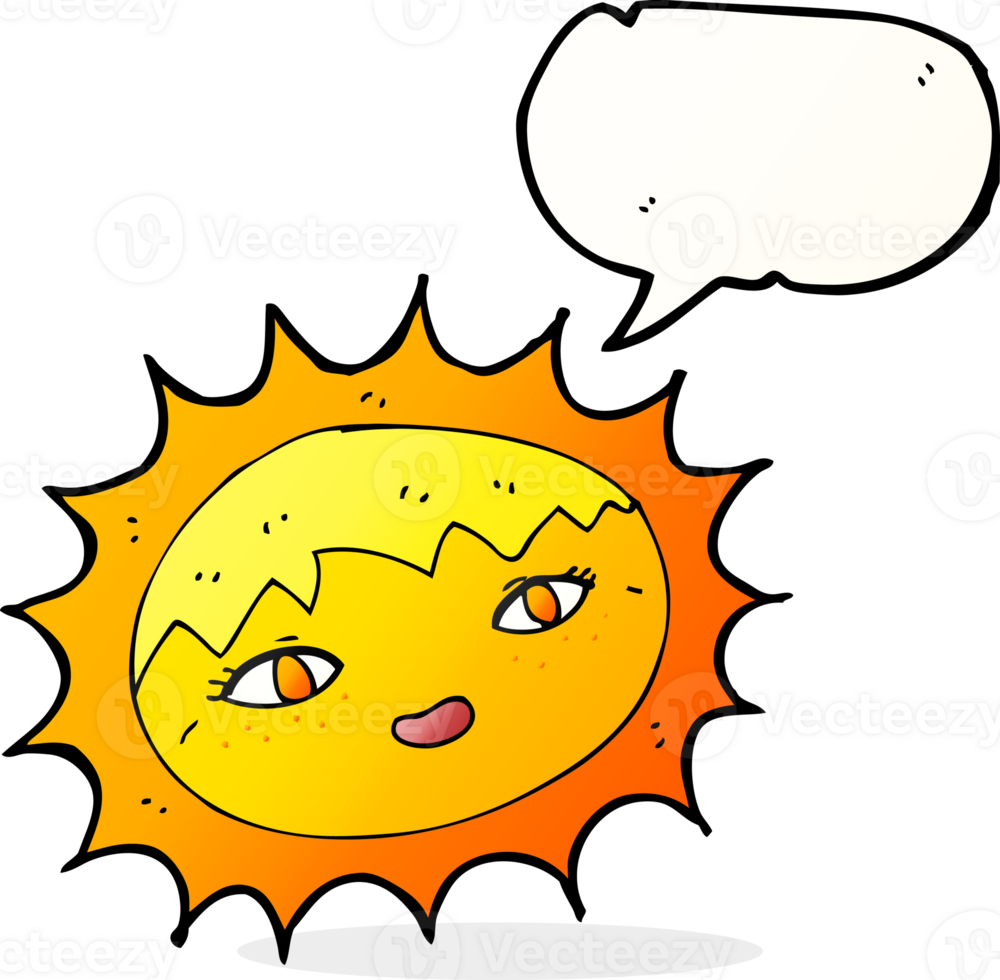cartoon pretty sun with speech bubble png