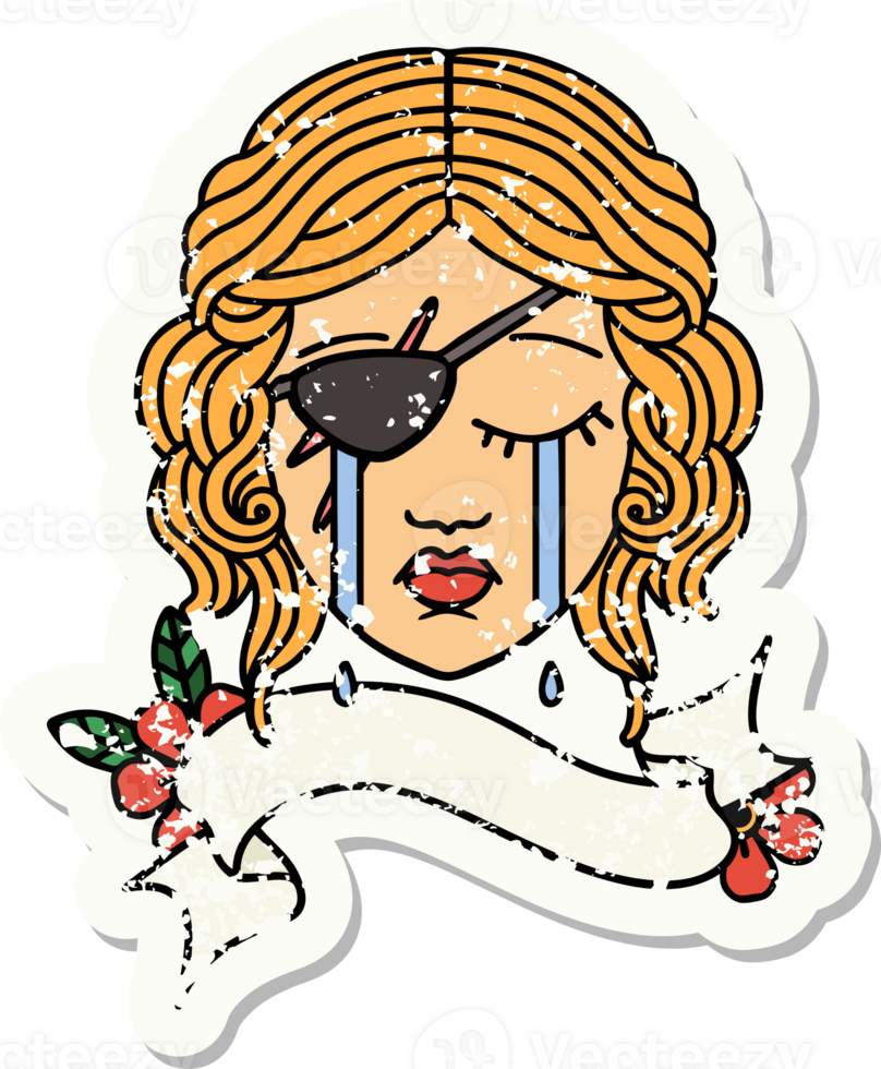 grunge sticker of a human rogue character face png