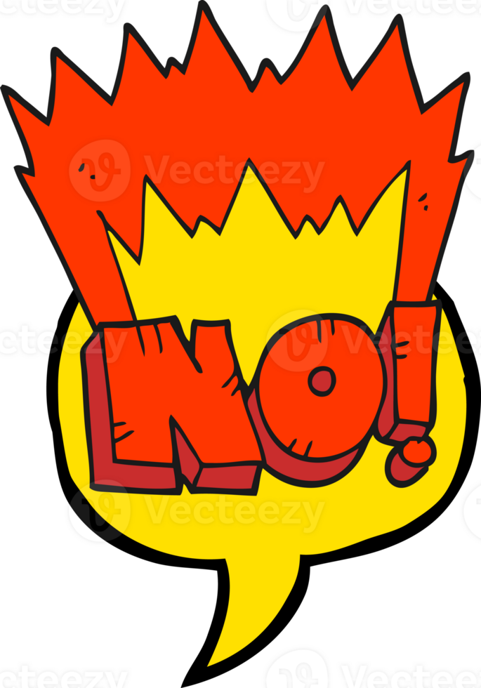 hand drawn speech bubble cartoon NO shout png