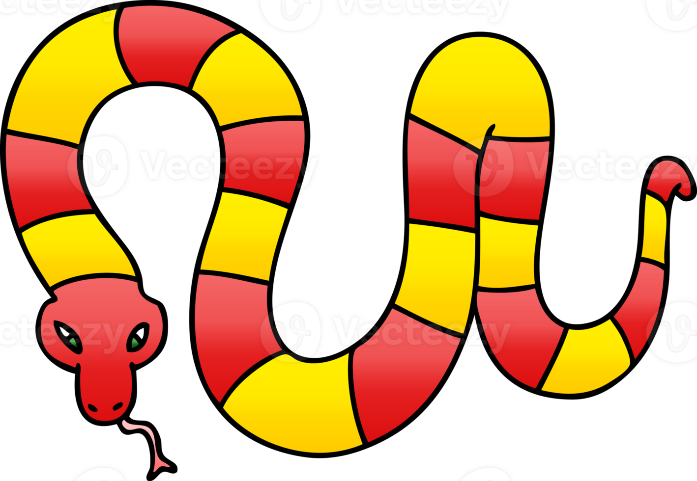 gradient shaded quirky cartoon snake png