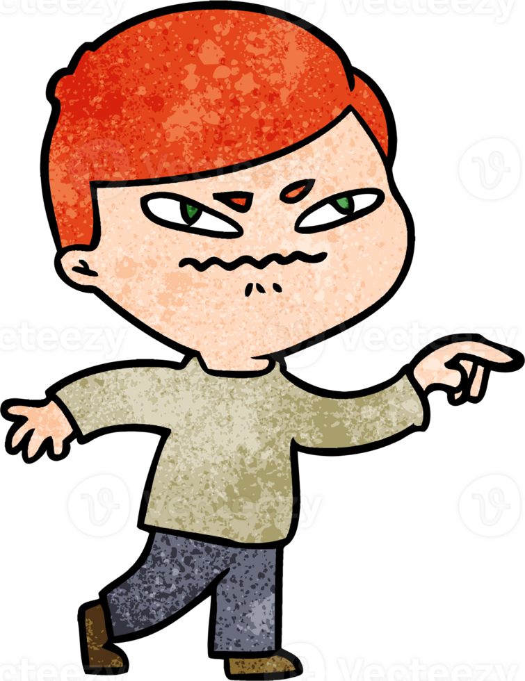 cartoon angry man pointing png
