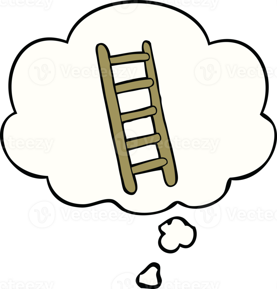 cartoon ladder with thought bubble png