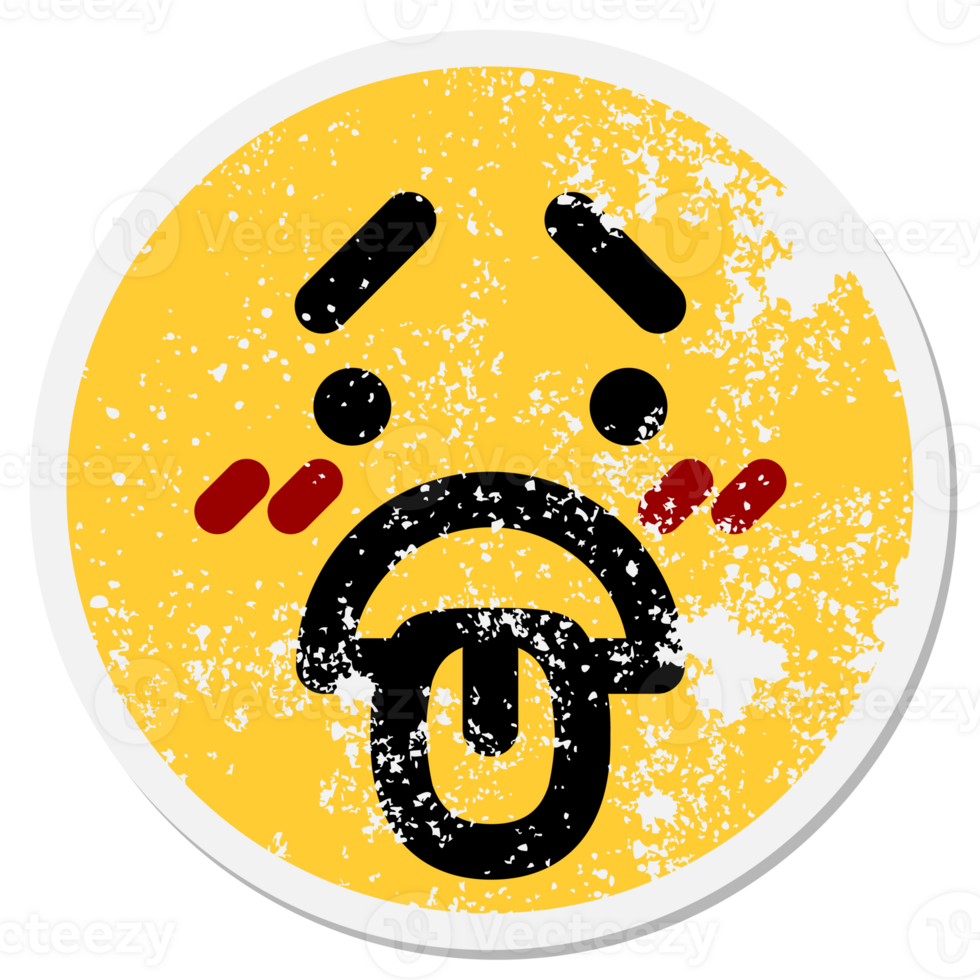 embarrassed face circular sticker png