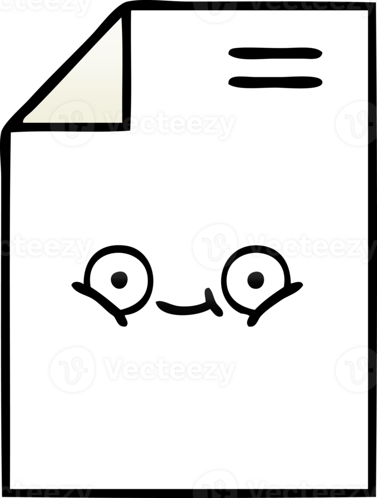 gradient shaded cartoon of a sheet of paper png