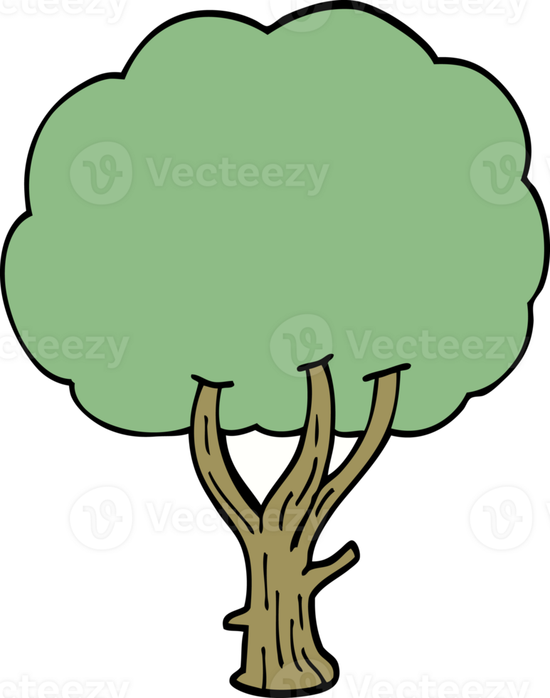 cartoon doodle blooming tree png