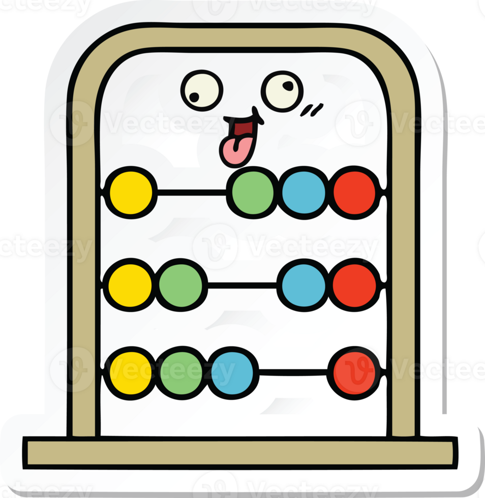 sticker of a cute cartoon abacus png