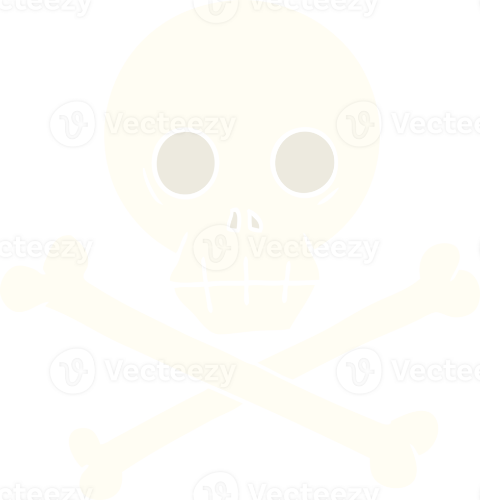 flat color style cartoon skull and crossbones png