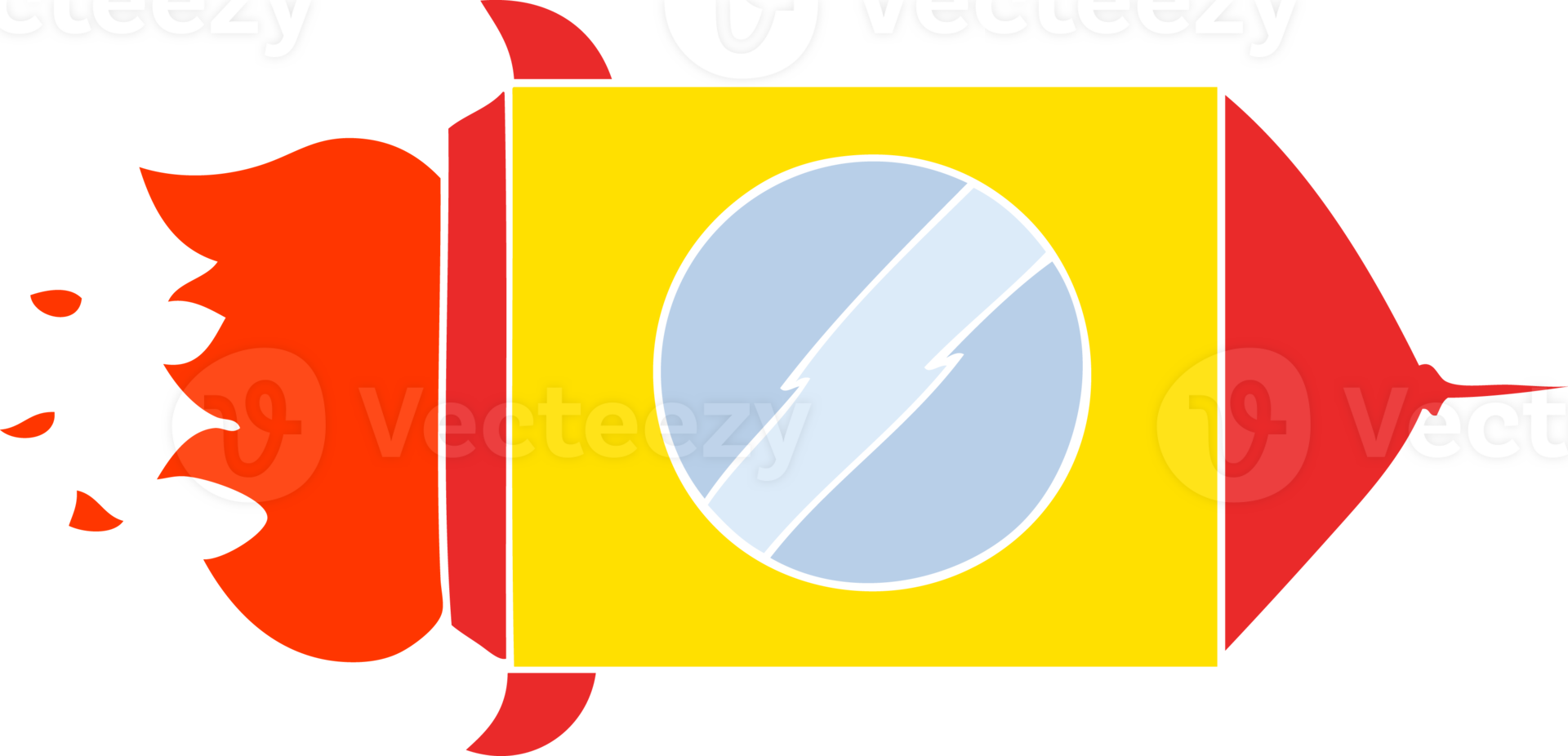 flat color style cartoon space rocket png