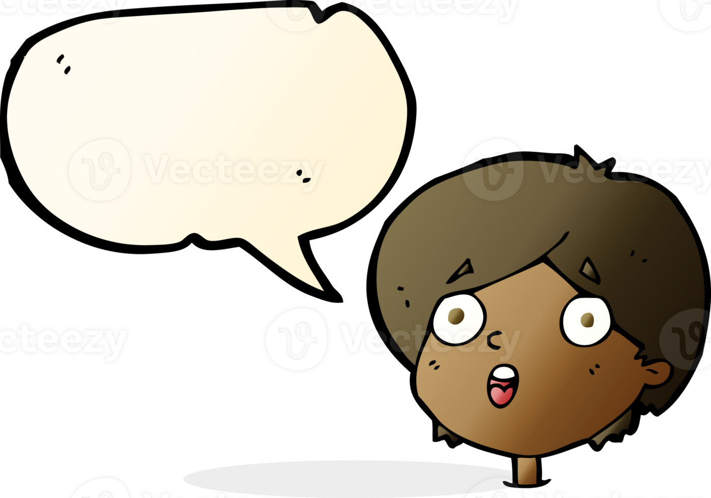 cartoon amazed expression with speech bubble png