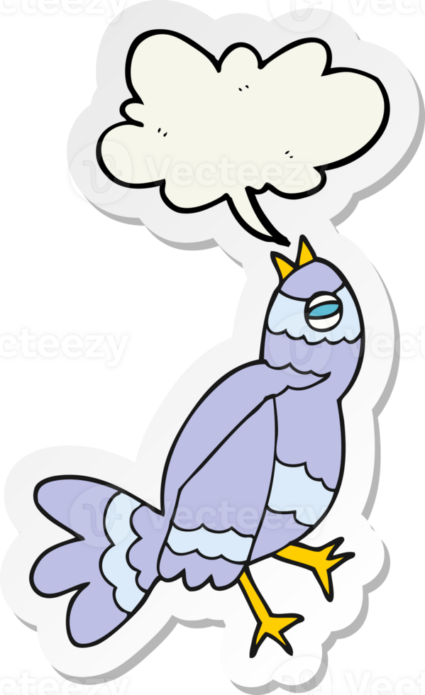 sticker of a cartoon bird singing png