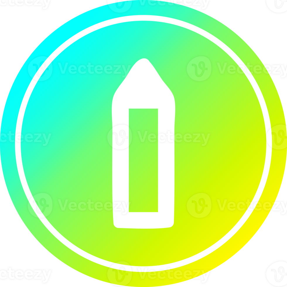 simple pencil circular icon with cool gradient finish png