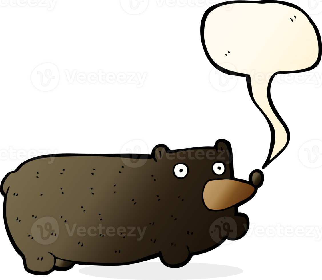 funny cartoon bear with speech bubble png