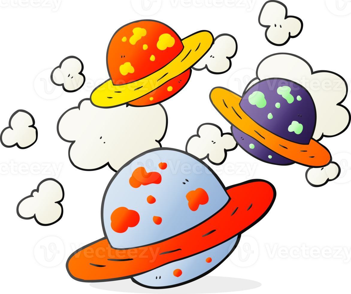 hand drawn cartoon planets png