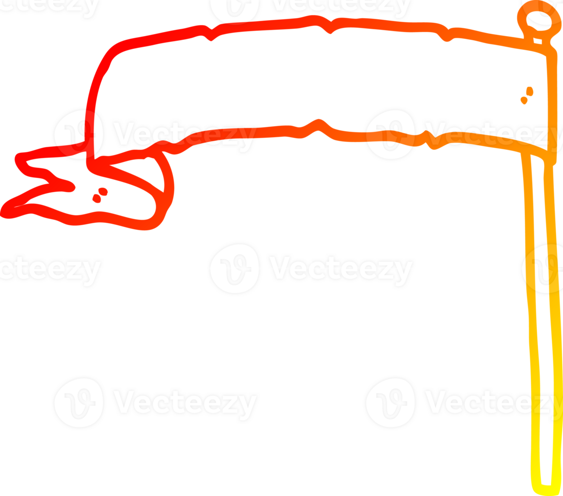 warm gradient line drawing of a cartoon waving flag png
