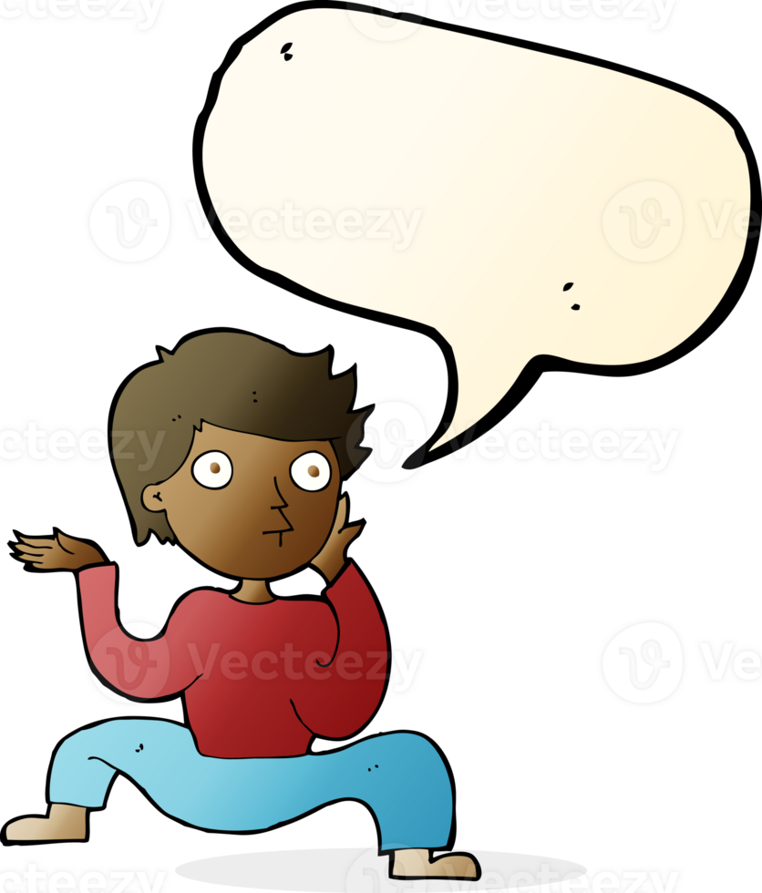 cartoon boy doing crazy dance with speech bubble png
