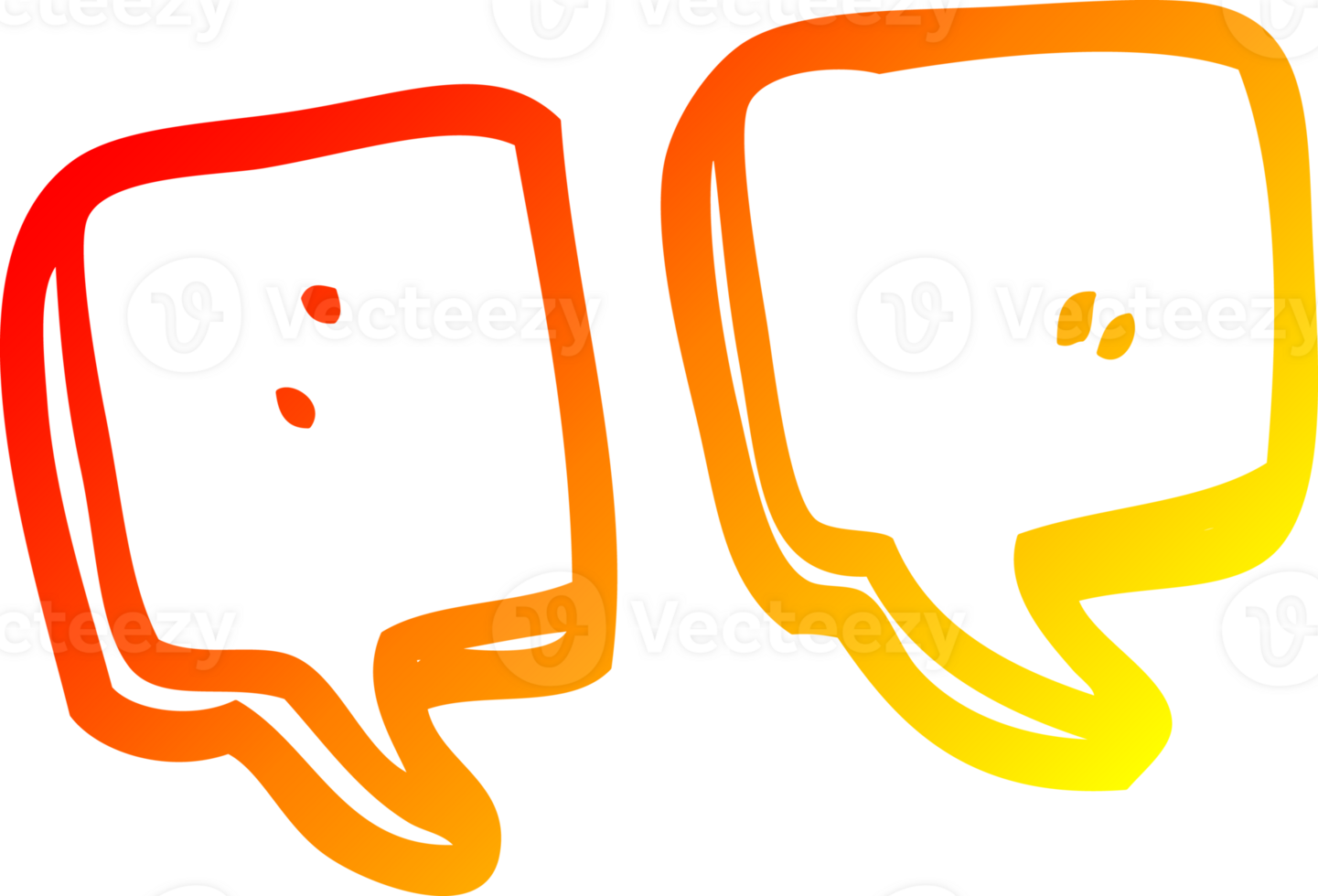 warm gradient line drawing of a cartoon quotation marks png