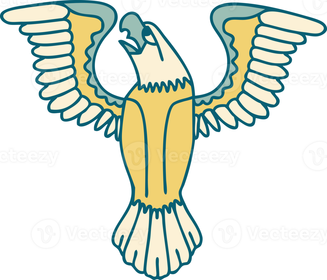 iconic tattoo style image of an american eagle png