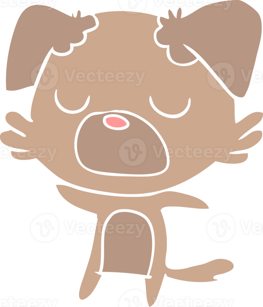 flat color style cartoon dog png