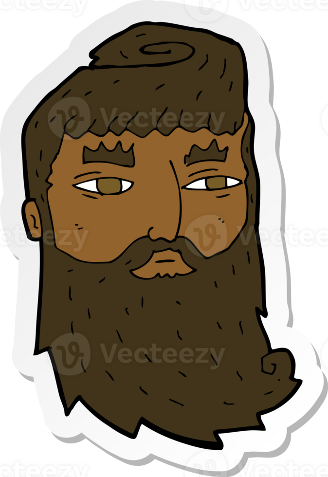 sticker of a cartoon bearded man png