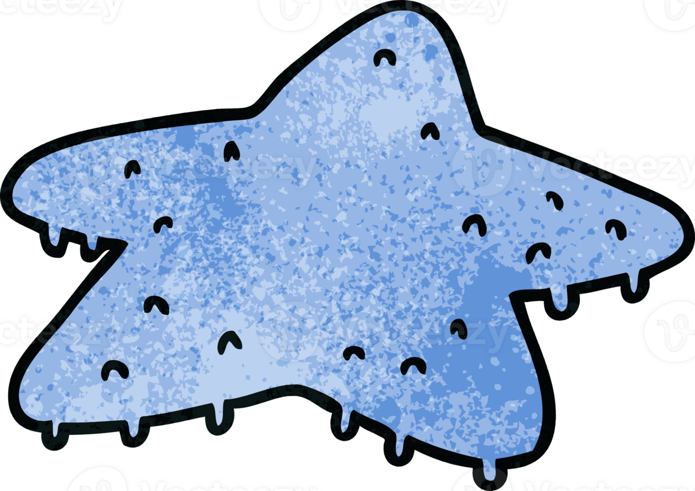 hand drawn textured cartoon doodle of a star fish png