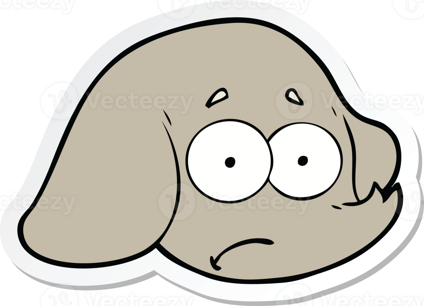 sticker of a cartoon elephant face png