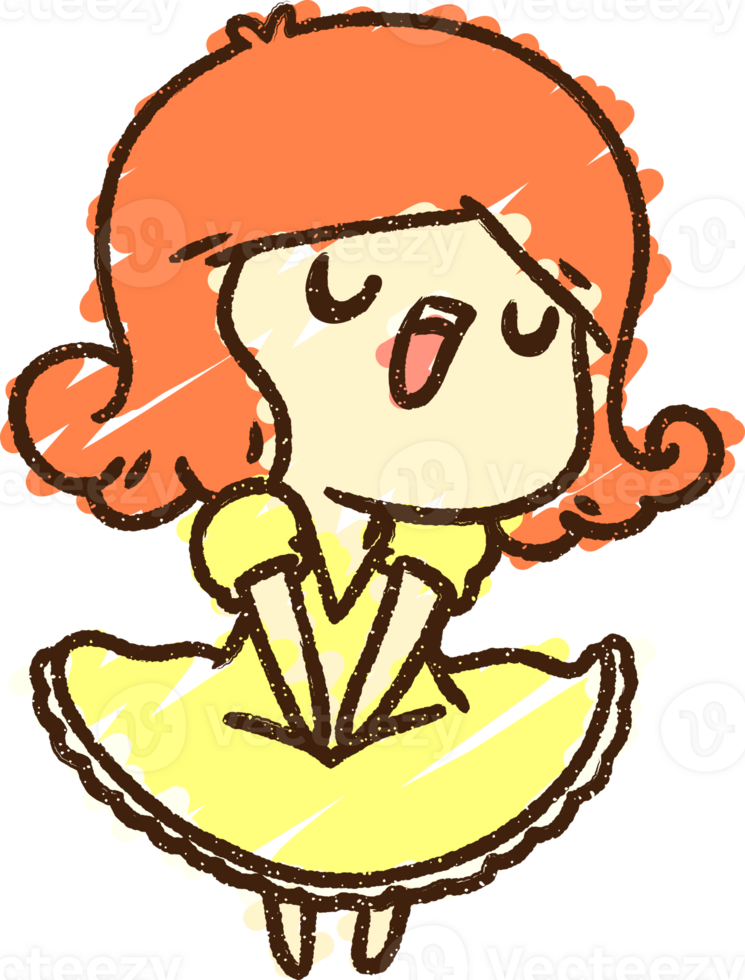 Singing Woman Chalk Drawing png