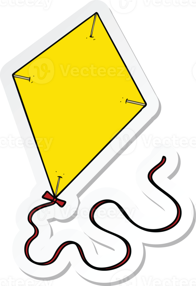 sticker of a cartoon flying kite png