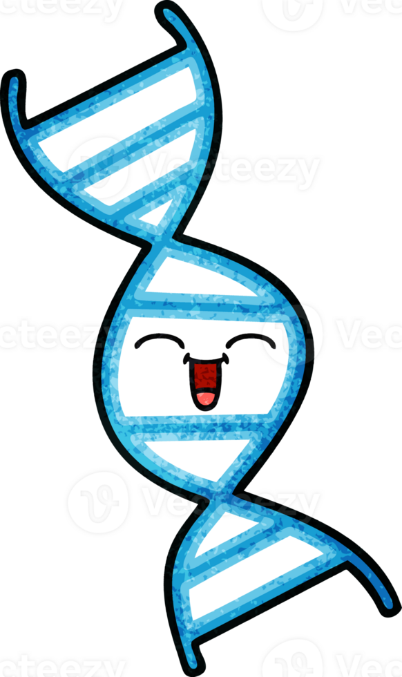 retro grunge texture cartoon of a DNA strand png