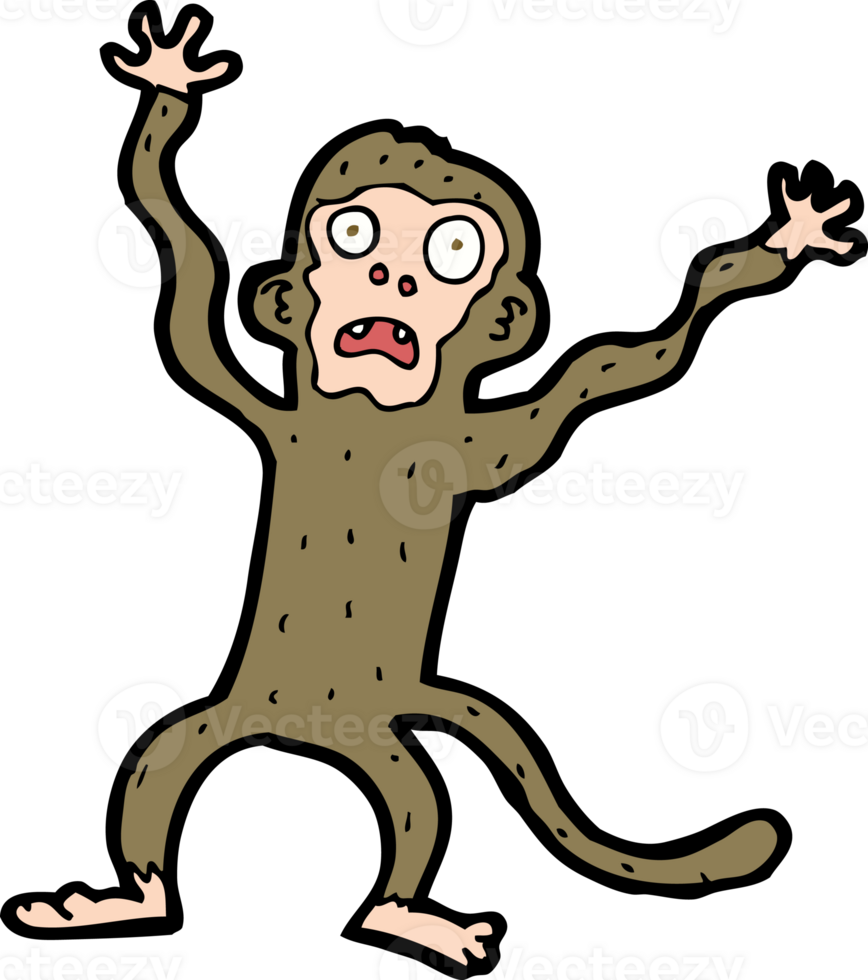 cartoon frightened monkey png