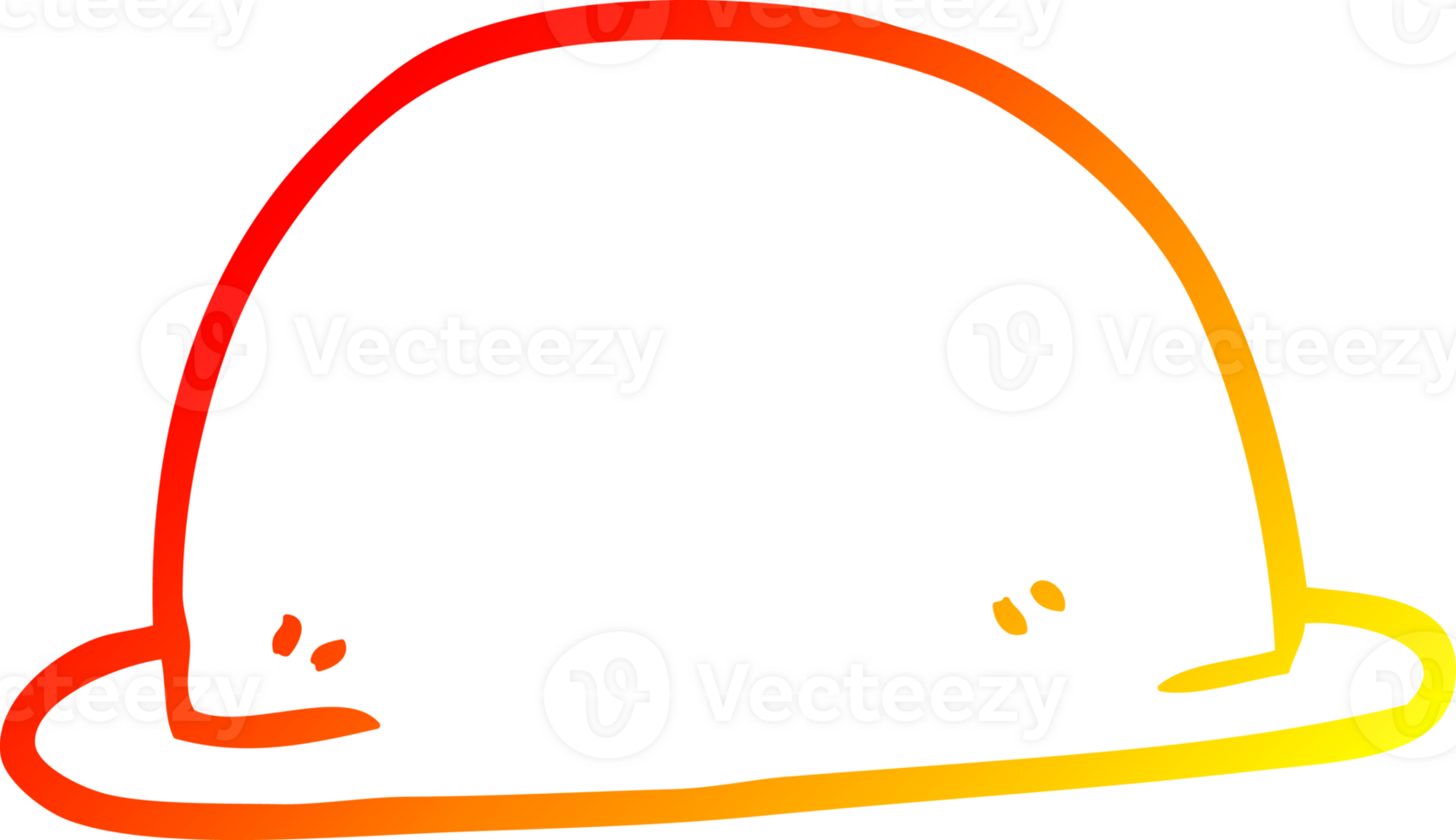 warm gradient line drawing of a cartoon hat png