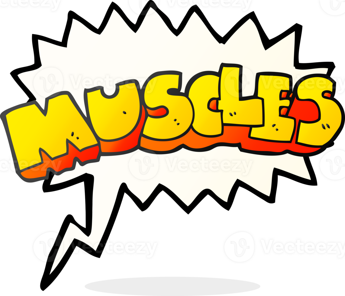 hand drawn speech bubble cartoon muscles symbol png