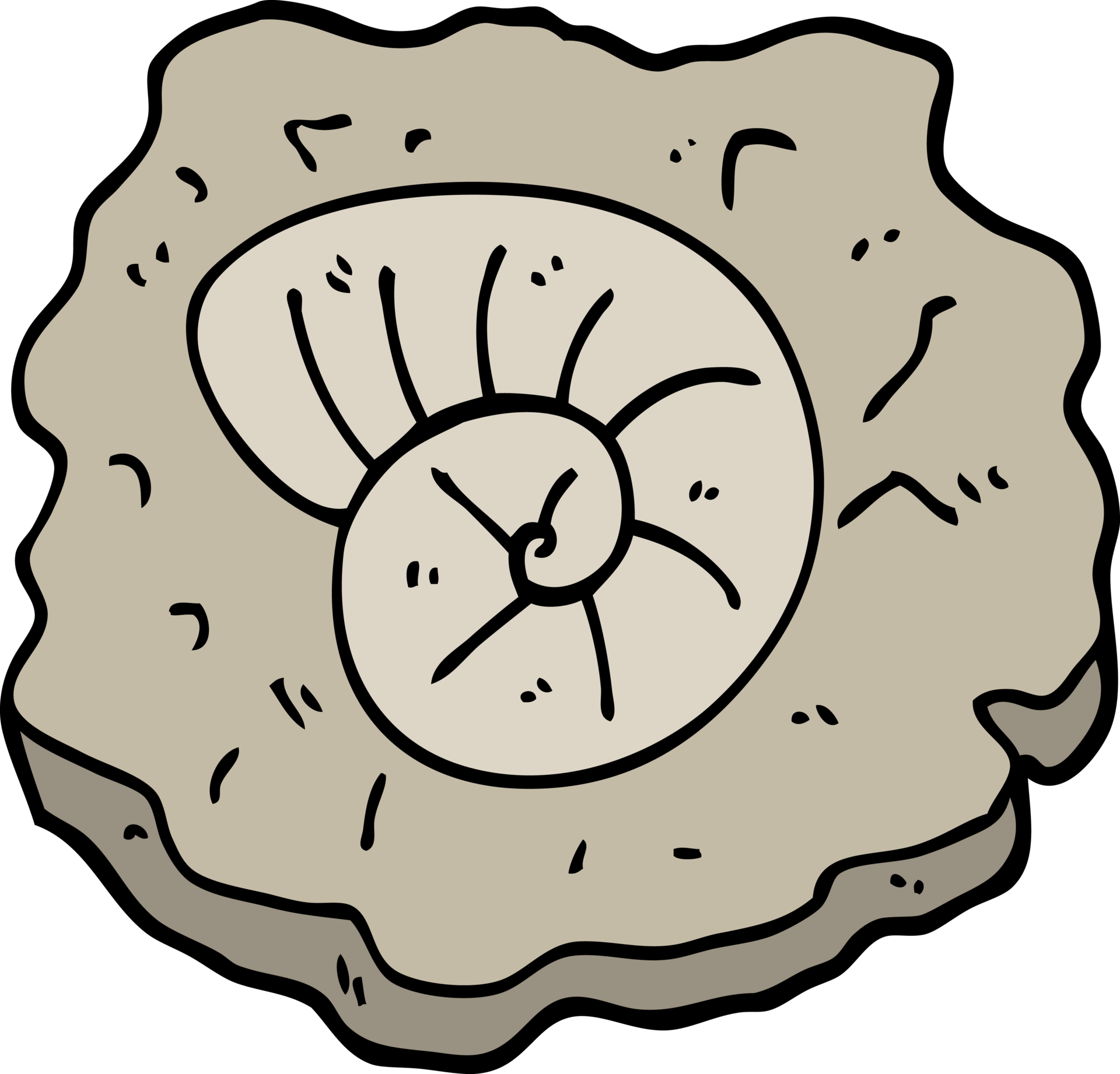 hand drawn doodle style cartoon ancient fossil 45175067 PNG